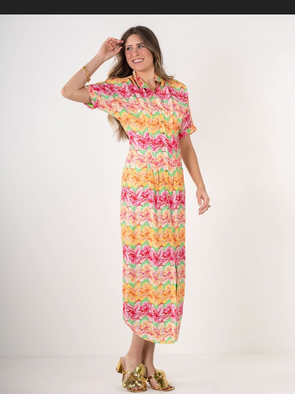 Emily McCarthy SPECIAL PRICE Georgia midi dress in Azalea floral print NWT